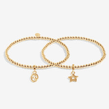 Load image into Gallery viewer, JOMA JEWELLERY | CHRISTMAS INFINITY BRACELETS | GOLD MERRY CHRISTMAS SET