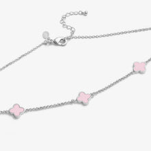 Load image into Gallery viewer, JOMA JEWELLERY | SIGNATURE CLOVER COLLECTION | PINK CLOVER | SILVER | NECKLACE