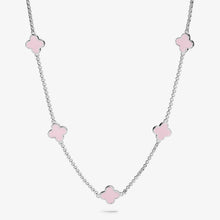 Load image into Gallery viewer, JOMA JEWELLERY | SIGNATURE CLOVER COLLECTION | PINK CLOVER | SILVER | NECKLACE