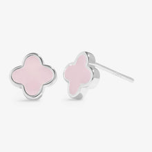 Load image into Gallery viewer, JOMA JEWELLERY | SIGNATURE CLOVER COLLECTION | PINK CLOVER | SILVER | EARRINGS