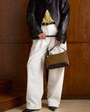 Load image into Gallery viewer, KATIE LOXTON | CHARLBURY CROSSBODY BAG | CARAMEL SUEDETTE & BITTER CHOCOLATE