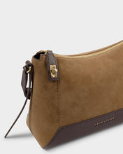 Load image into Gallery viewer, KATIE LOXTON | CHARLBURY CROSSBODY BAG | CARAMEL SUEDETTE & BITTER CHOCOLATE