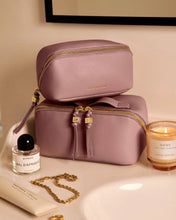 Load image into Gallery viewer, KATIE LOXTON | FOLD-OUT MIRROR MAKE UP BAG | DEEP ROSE