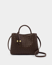 Load image into Gallery viewer, KATIE LOXTON | NOVA HAND WOVEN TOP HANDLE BAG | CHOCOLATE