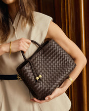 Load image into Gallery viewer, KATIE LOXTON | NOVA HAND WOVEN TOP HANDLE BAG | CHOCOLATE