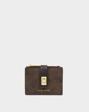Load image into Gallery viewer, KATIE LOXTON | ORIN TWIST LOCK PURSE | BITTER CHOCOLATE SUEDETTE