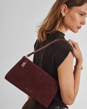 Load image into Gallery viewer, KATIE LOXTON | ORIN TWIST LOCK SMALL SHOULDER BAG | CHERRY SUEDETTE