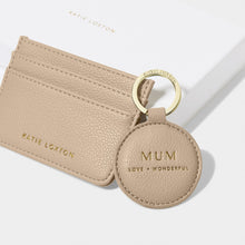 Load image into Gallery viewer, KATIE LOXTON | KEYRING & CARD HOLDER SET | MUM LOVE WONDERFUL | LIGHT TAUPE