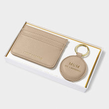 Load image into Gallery viewer, KATIE LOXTON | KEYRING & CARD HOLDER SET | MUM LOVE WONDERFUL | LIGHT TAUPE