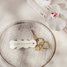 Load image into Gallery viewer, KATIE LOXTON | SENTIMENT WAVE KEYRING | FOLLOW YOUR HEART | ECRU