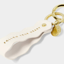 Load image into Gallery viewer, KATIE LOXTON | SENTIMENT WAVE KEYRING | FOLLOW YOUR HEART | ECRU
