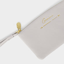 Load image into Gallery viewer, KATIE LOXTON | ZODIAC WRISTLET POUCH | GEMINI LUNA GREY