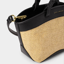 Load image into Gallery viewer, KATIE LOXTON | RIVIERA RAFFIA | MINI TOTE BAG | RAFFIA BLACK