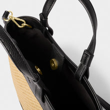 Load image into Gallery viewer, KATIE LOXTON | RIVIERA RAFFIA | MINI TOTE BAG | RAFFIA BLACK