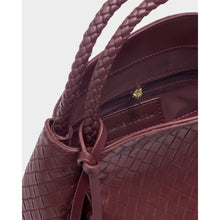 Load image into Gallery viewer, KATIE LOXTON | NOVA WOVEN TEXTURE TOP HANDLE BAG | CHERRY