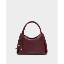 Load image into Gallery viewer, KATIE LOXTON | NOVA WOVEN TEXTURE TOP HANDLE BAG | CHERRY