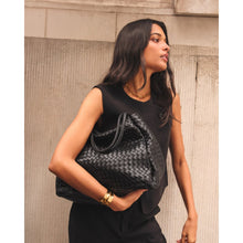 Load image into Gallery viewer, KATIE LOXTON | NOVA HAND WOVEN LARGE SHOULDER BAG | BLACK