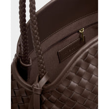 Load image into Gallery viewer, KATIE LOXTON | NOVA HAND WOVEN LARGE SHOULDER BAG | CHOCOLATE BROWN