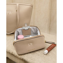 Load image into Gallery viewer, KATIE LOXTON | FOLD-OUT MIRROR MAKE UP BAG | LIGHT TAUPE