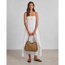 Load image into Gallery viewer, KATIE LOXTON | NOVA HAND WOVEN LARGE SHOULDER BAG | LIGHT CARAMEL SUEDETTE