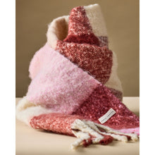Load image into Gallery viewer, KATIE LOXTON | RECYCLED CHECKED TASSEL SCARF | PINK/BURGUNDY/CREAM