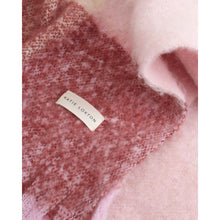 Load image into Gallery viewer, KATIE LOXTON | RECYCLED CHECKED TASSEL SCARF | PINK/BURGUNDY/CREAM