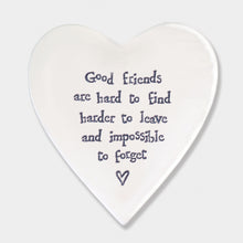 Load image into Gallery viewer, EAST OF INDIA PORCELAIN COASTER GOOD FRIENDS ARE HEARD TO FIND