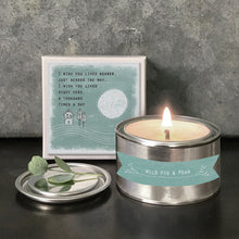 Load image into Gallery viewer, EAST OF INDIA WISH YOU LIVE NEARER BOXED CANDLE WILD FIG AND PEAR