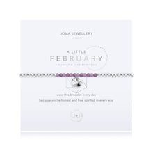 Load image into Gallery viewer, JOMA JEWELLERY | A LITTLE | BIRTHSTONE FEBRUARY AMETHYST BRACELET