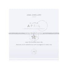 Load image into Gallery viewer, JOMA JEWELLERY | A LITTLE | BIRTHSTONE APRIL ROCK CRYSTAL BRACELET