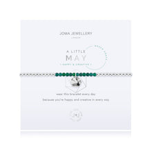 Load image into Gallery viewer, JOMA JEWELLERY | A LITTLE | BIRTHSTONE MAY GREEN AGATE BRACELET