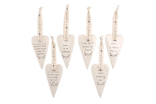 Load image into Gallery viewer, SENT AND MEANT 6 ASSORTED CERAMIC MUM SLOGAN DANGLE KEEPSAKES HEARTS