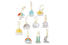 Load image into Gallery viewer, COME RAIN OR SHINE 10 ASSORTED CERAMIC HANGERS CHILDRENS BABY GIFT