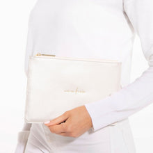 Load image into Gallery viewer, KATIE LOXTON | PERFECT POUCH | LIVE TO DREAM METALLIC WHITE