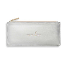 Load image into Gallery viewer, KATIE LOXTON | SECRET MESSAGE PURSE | TIME TO SHINE WARM GREY METALLIC SILVER
