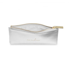 Load image into Gallery viewer, KATIE LOXTON | SECRET MESSAGE PURSE | TIME TO SHINE WARM GREY METALLIC SILVER