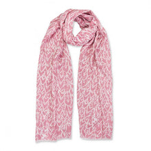 Load image into Gallery viewer, KATIE LOXTON | SENTIMENT SCARF | LOVE LOVE LOVE | WHITE AND DUSTY PINK