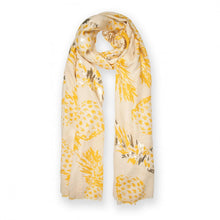Load image into Gallery viewer, KATIE LOXTON | METALLIC SCARF | PINEAPPLE PRINT | NUDE