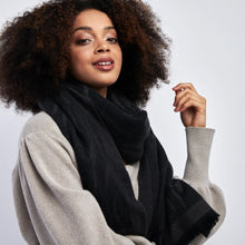 Load image into Gallery viewer, KATIE LOXTON | DOUBLE SIDED BLANKET SCARF BRANCHES PRINT GREY