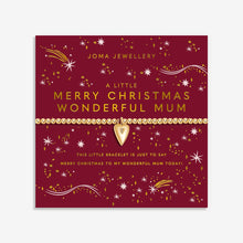 Load image into Gallery viewer, JOMA JEWELLERY | CHRISTMAS A LITTLE | MERRY CHRISTMAS WONDERFUL MUM GOLD BRACELET
