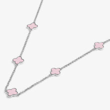 Load image into Gallery viewer, JOMA JEWELLERY | SIGNATURE CLOVER COLLECTION | PINK CLOVER | SILVER | NECKLACE
