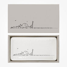 Load image into Gallery viewer, EAST OF INDIA | LONG TRINKET DISH | GOOD FRIENDS BRING OUT THE BEST IN US
