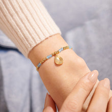 Load image into Gallery viewer, JOMA JEWELLERY | A LITTLE | MARCH AQUASTONE | GOLD BRACELET
