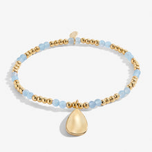 Load image into Gallery viewer, JOMA JEWELLERY | A LITTLE | MARCH AQUASTONE | GOLD BRACELET
