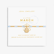 Load image into Gallery viewer, JOMA JEWELLERY | A LITTLE | MARCH AQUASTONE | GOLD BRACELET
