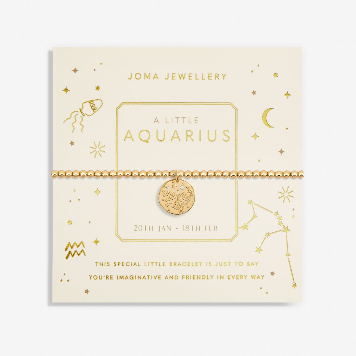 JOMA JEWELLERY | STAR SIGN GOLD A LITTLE | AQUARIUS BRACELET