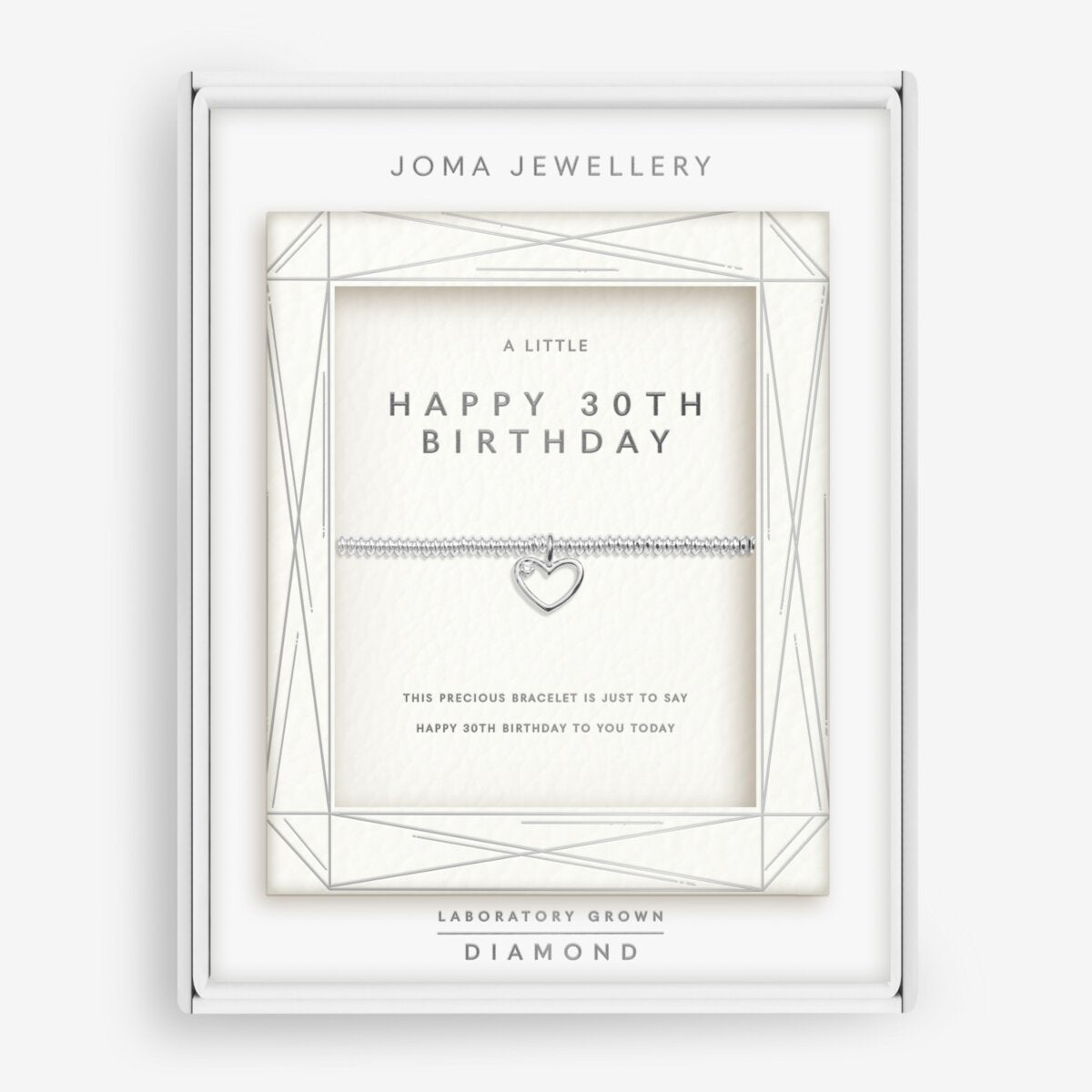 JOMA JEWELLERY | LABORATORY GROWN DIAMOND A LITTLE | HAPPY 30TH BIRTHDAY BRACELET