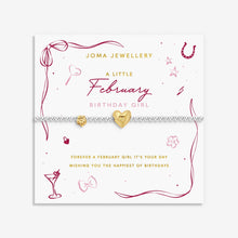 Load image into Gallery viewer, JOMA JEWELLERY | BIRTH MONTH A LITTLE | FEBRUARY SILVER AND GOLD PLATED BRACELET
