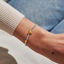 Load image into Gallery viewer, JOMA JEWELLERY | BIRTH MONTH A LITTLE | MARCH SILVER AND GOLD PLATED BRACELET
