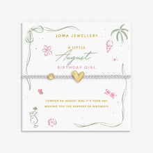 Load image into Gallery viewer, JOMA JEWELLERY | BIRTH MONTH A LITTLE | AUGUST SILVER AND GOLD PLATED BRACELET
